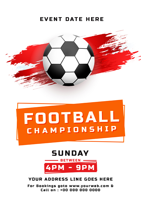 Red-and-White-Football-Championship-Football-Invitation-Card